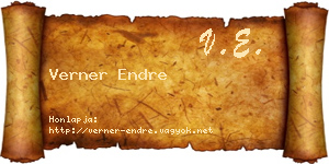 Verner Endre névjegykártya