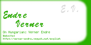 endre verner business card